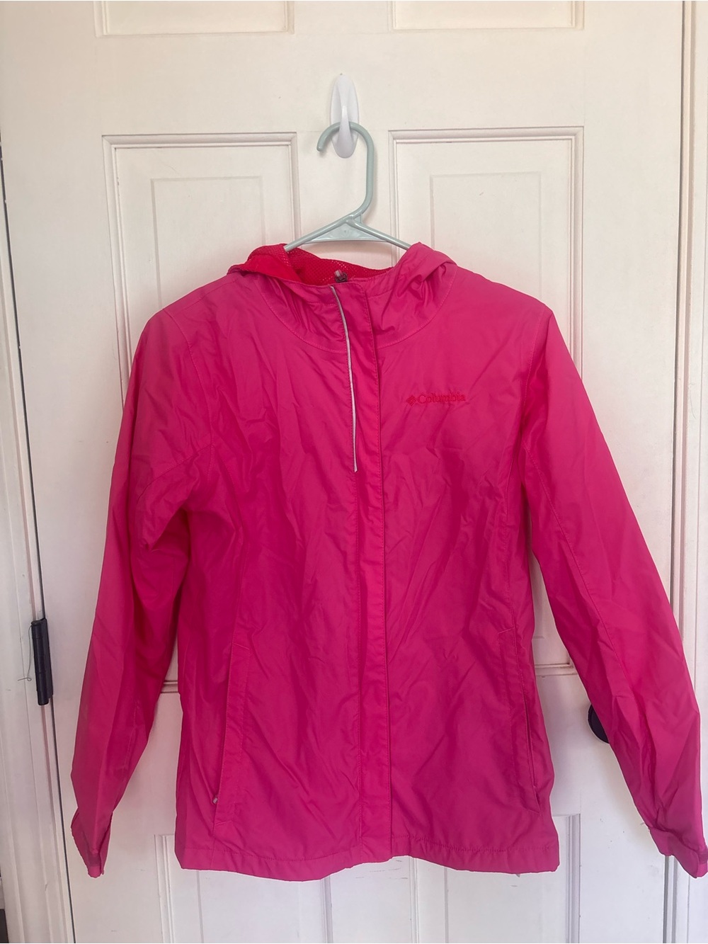 Columbia Girls' Pink Hooded Raincoat - Like new